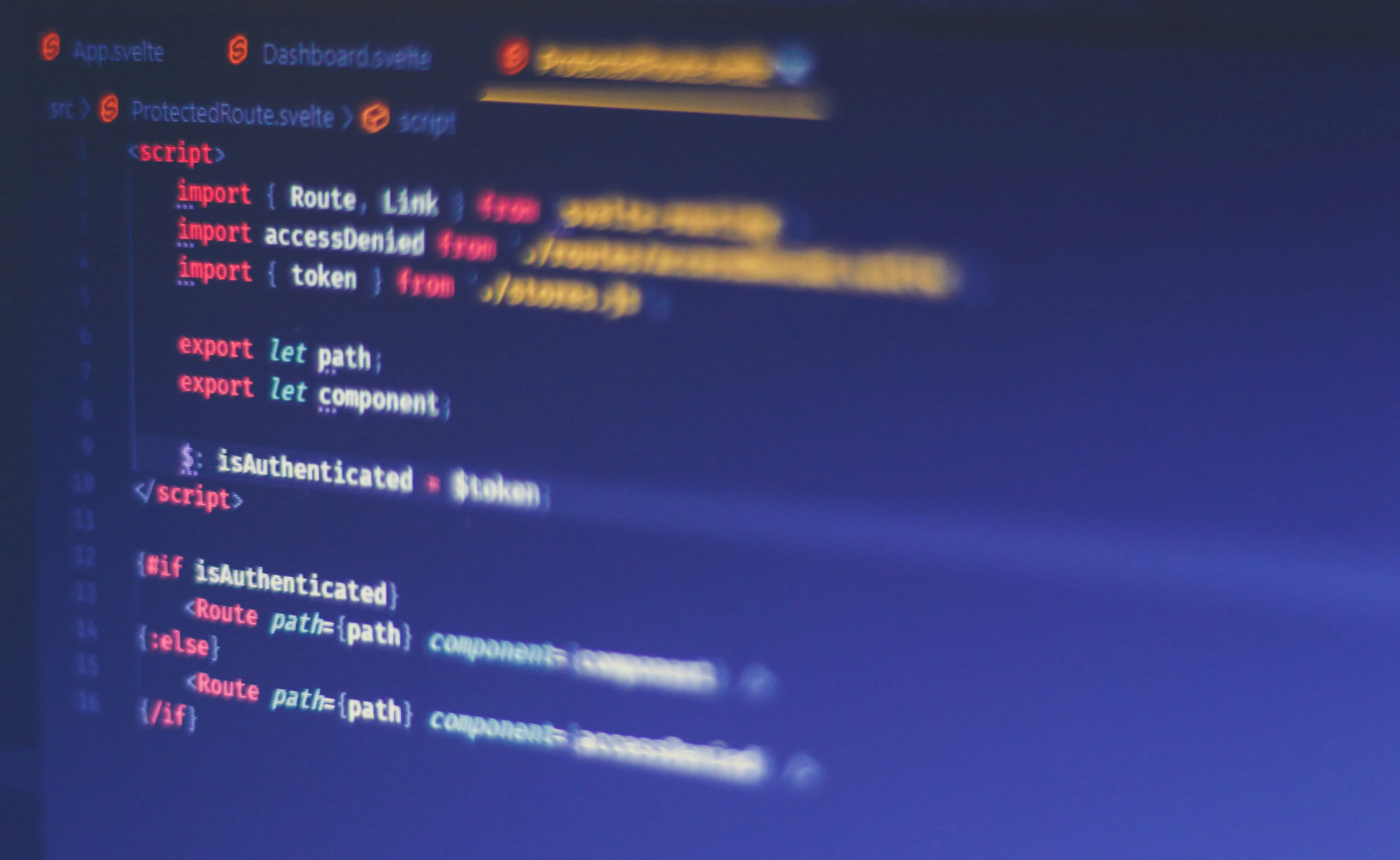 Code written on a screen